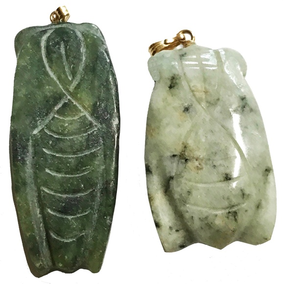 Jade Egyptian Scarab Amulets - Picture 1 of 1